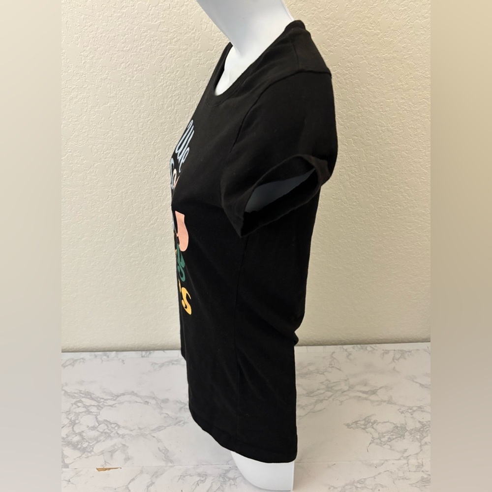 Wound Up Juniors M 7-9 Black Cotton Blend Shirt “we Rise By Lifting Others” - Picture 2 of 4